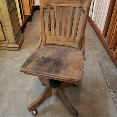 Solid White Oak Swivel Chair on Casters