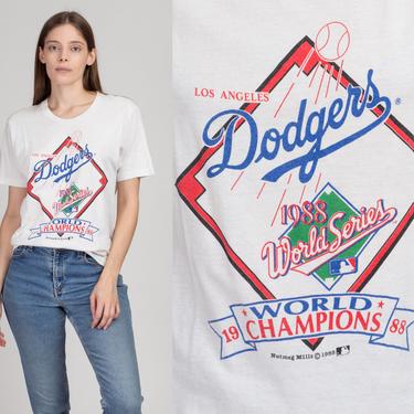 1988 LA Dodgers World Series T Shirt - Men's Small | Vintage Los Angeles 80s MLB Champions Graphic Tee 