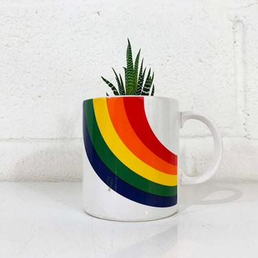 Vintage Rainbow Mug 1980s Made In Korea F.T.D.A. FTDA Coffee Cup Gay Pride Classic 1984 Cheerful Kitsch Kawaii Stranger Things 
