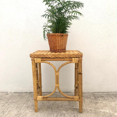 Rattan and Wicker Side Table