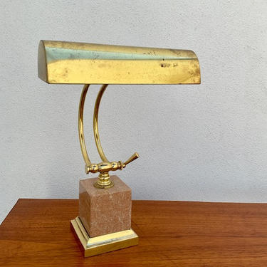 Brass and Stone Desk Lamp