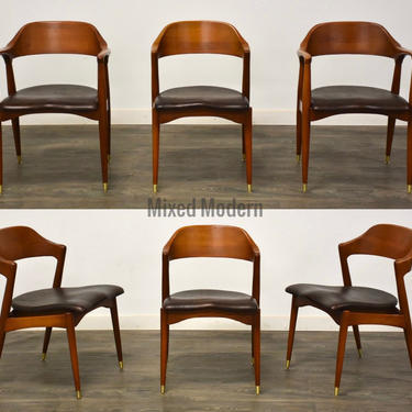 Chestnut MCM Dining Chairs- Set of 6 