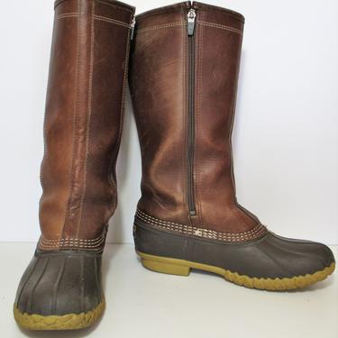 Vintage 1980s Bean Boots by L.L. Bean Knee High Duck Boots, 8M Women, Hunting Boots, Fleece lined 