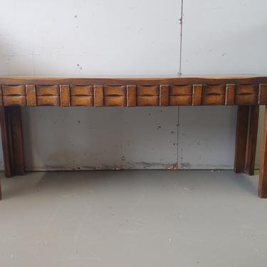 Vintage Modern Brutalist Lane Console Sofa Table 