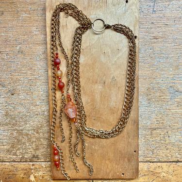 Large Carnelian Necklace Bold Stone Jewelry Handmade Unique Gifts for Her 
