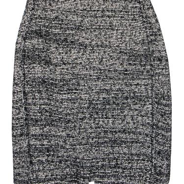 Rebecca Taylor - Black & White Textured Tweed Pencil Skirt Sz 4