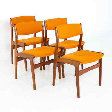 Erik Buch Style Dyrlund Mid Century Danish Teak Dining Chairs - Set of 4 - mcm 