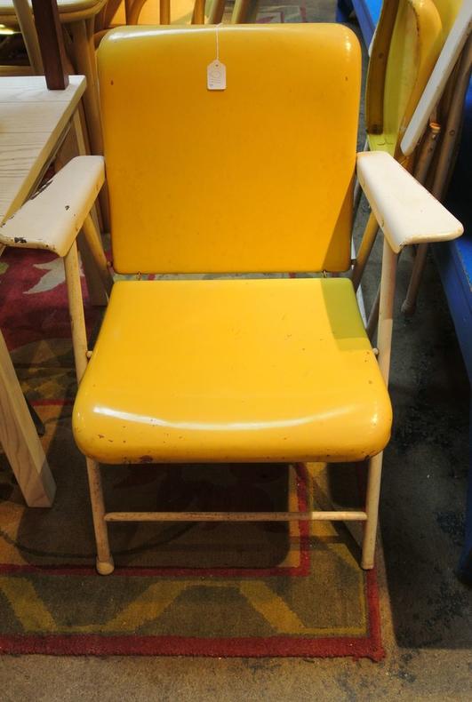 Yellow Russel Wright folding chair. $110