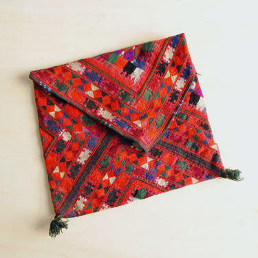 Vintage Middle Eastern Dowry Bag, Embroidered Envelope Purse 