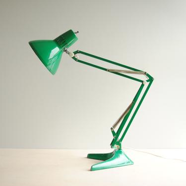 Vintage Green Desk Lamp Made in Sweden, Anglepoise Adjustable Desk Lamp, Drafting Lamp, Metal Desk Lamp, Work Lamp, Office Lamp 