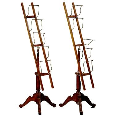 Periodical Racks,  Birch and Brass Pair, Classy, Functional  Antique / Vintage!!