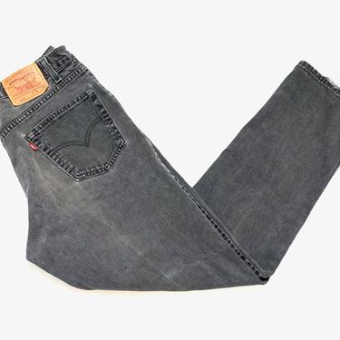 Vintage 1990s LEVI'S 550 Jeans ~ measure 33 x 32 ~ Relaxed Fit ~ Unisex ~ Faded Black / Gray Denim ~ 33 waist ~ 