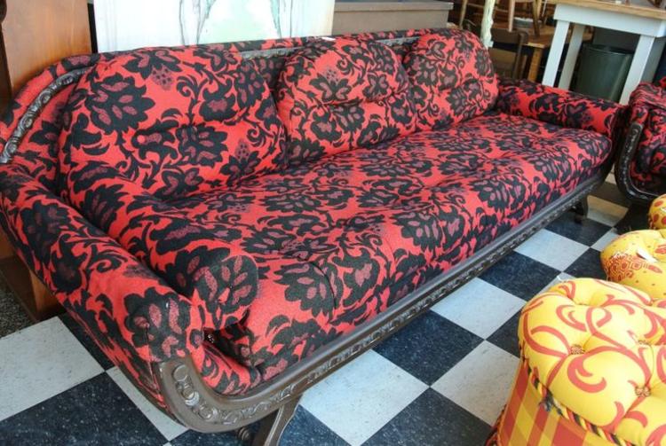 Red gondola sofa. $295. Miss Pixies.
