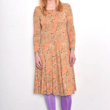 Vintage 1970s Abstract Poppy Fields Dress Size Medium by 40KorLess