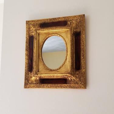 Vintage Ornate Gold Mirror / Gold Gilded Victorian Mirror / Wood Frame Oval Hallway Mirror / Antiqued Gilt Mirror / Vintage Wall Decor 