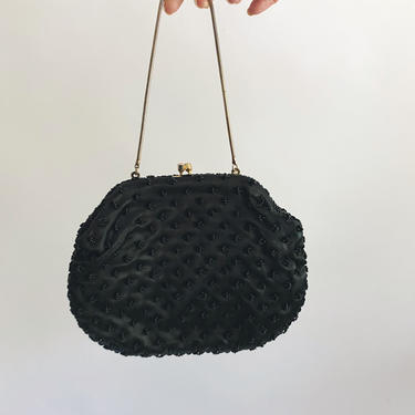 Black Beaded  Bon Soir Handbag, 1950s, 1960s 