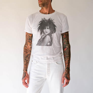 Vintage Siouxsie Sioux Bootleg Tee Shirt | Worn In, Super Soft, Gauzy Cotton | 1980s Siouxsie and the Banshees Paper Thin Distressed T-Shirt 