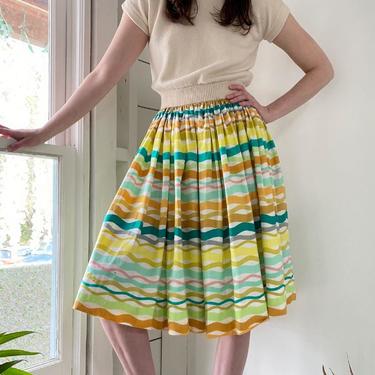 50s Wavy Stripe Full Skirt