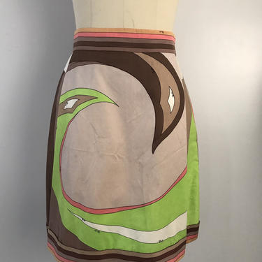 60s EMILIO PUCCI cotton psychedelic signed print mini SKIRT 1960s vintage 6/8 