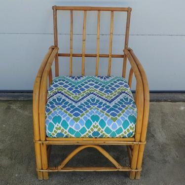 Vintage Low Rattan Lounge Chair by JB Van Sciver Co. 