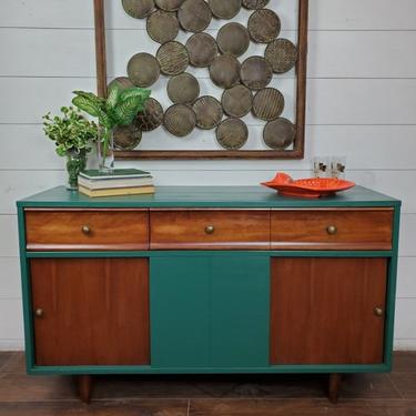 MCM Westminster Green and Stained Buffet \/ Entryway \/ Under the TV Piece