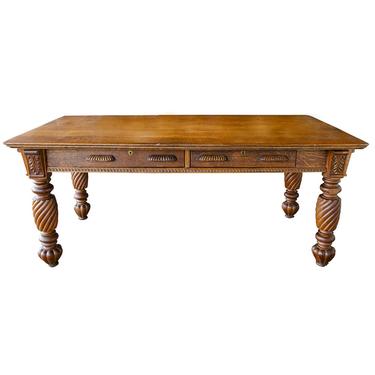 Carved Oak Conference Table