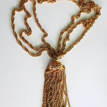 Multi Chain Tassel Necklace 