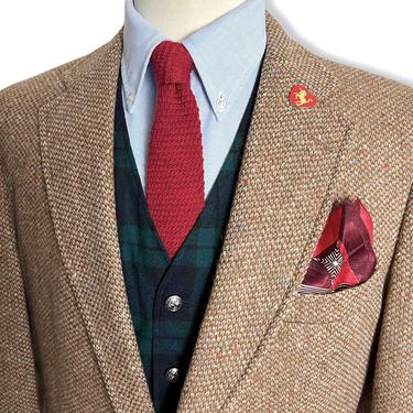 Vintage Stanley Blacker WOOL TWEED Blazer ~ 42 to 44 Long ~ Donegal / Flecked ~ jacket / sport coat ~ Preppy / Ivy League / Trad ~ 