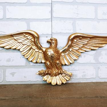 Vintage Syroco Gold Wood Eagle Wall Plaque 
