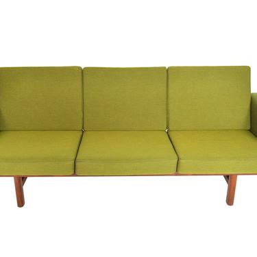 Danish Mid Century Modern Hans Wegner GE236/3  Walnut Three Seat Sofa 