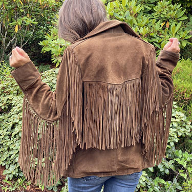1970s Western Fringed Leather Rancher Jacket by Schott Bro’s- size Small 