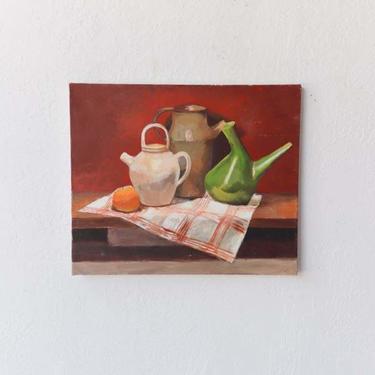 Still Life with Stoneware Vessels Oil Painting