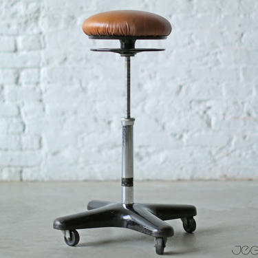 vintage industrial stool, dentist Ritter Mobilrest Stool model D by Ritter Company, Inc. of Rochester, N.Y. 