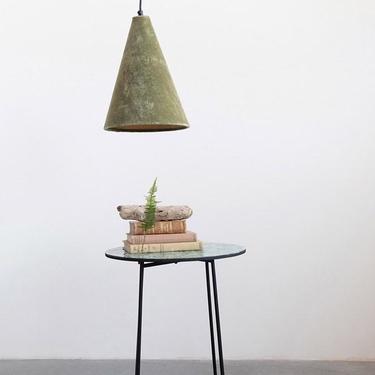 Green Velvet Conical Pendant Lamp