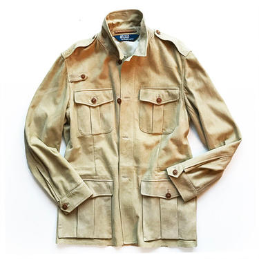 POLO RALPH LAUREN tan suede safari field jacket