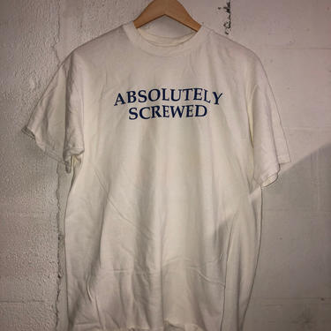 Vintage 80's 'Absolutely Screwed' Absolut Vodka and Tropicana Orange Juice T-Shirt. Funny! XL 3225 