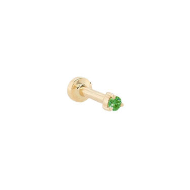 Petite Emerald Threaded Flat Back Earring