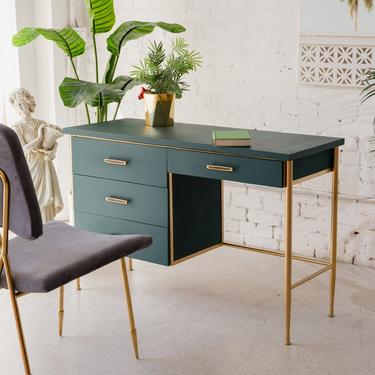 Forest Green and Gold 1960’s Desk