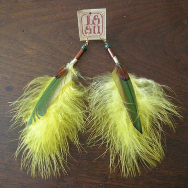 Yellow Feather earring