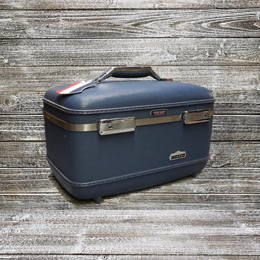 Vintage Tiara Train Case, American Tourister Luggage, Mid Century Modern Suitcase, Overnight Carry On Travel Case w/ KEY, Vintage Luggage 