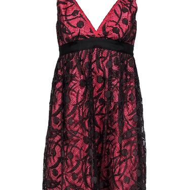 Milly - Pink &amp; Brown Lace A-Line Dress Sz 6