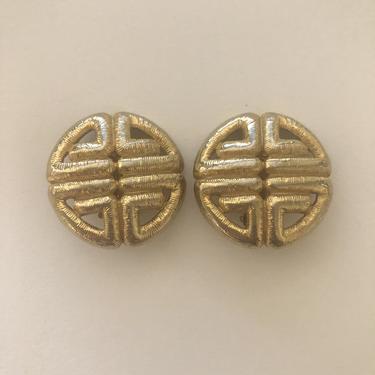 1980s Givenchy Logo Gold earrings