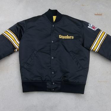 Vintage Steelers Satin Starter Jacket 1980s Small Rare Style Era NFL Football Pittsburg Pennsylvania Unique Street Unisex Adult Clothing 