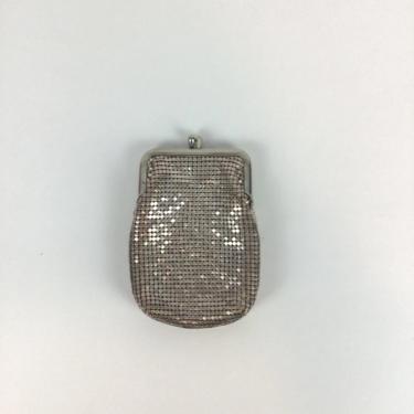 Vintage 50s bag | Vintage silver mesh cigarette case | 1950s silver mesh Whiting and Davis purse 