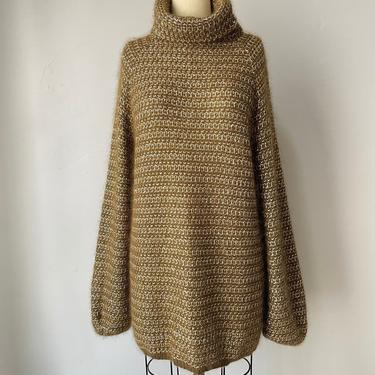 1970s Anne Klein Sweater Mohair Turtleneck M 