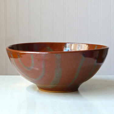 Studio Pottery Bowl Eggshell Form with Drippy Glaze - Functional Pottery - Ceramic Art - Interior Design 