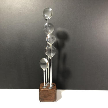 Modernist Geometric Glass Disc Sculpture Mid Century Modern 