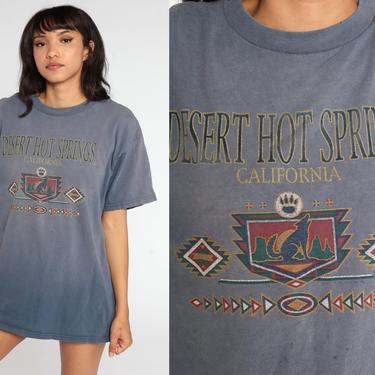 Desert Hot Springs California Shirt 90s California Tshirt Distressed Graphic Tee 1980s Vintage Tee Retro Grey Tee Extra Large XL 