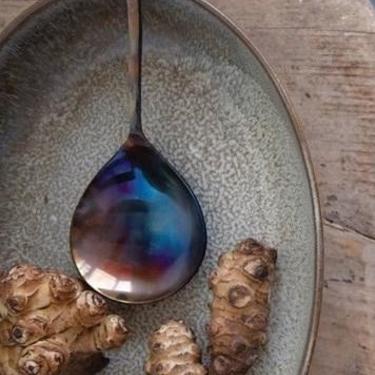 Hand-Forged Patina Serving Spoon
