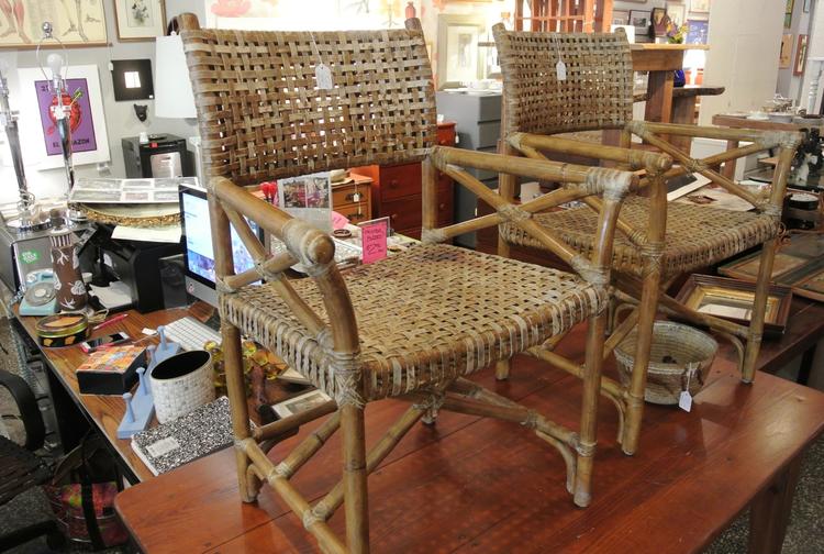 SOLD - rawhide armchair $150 each 2 available